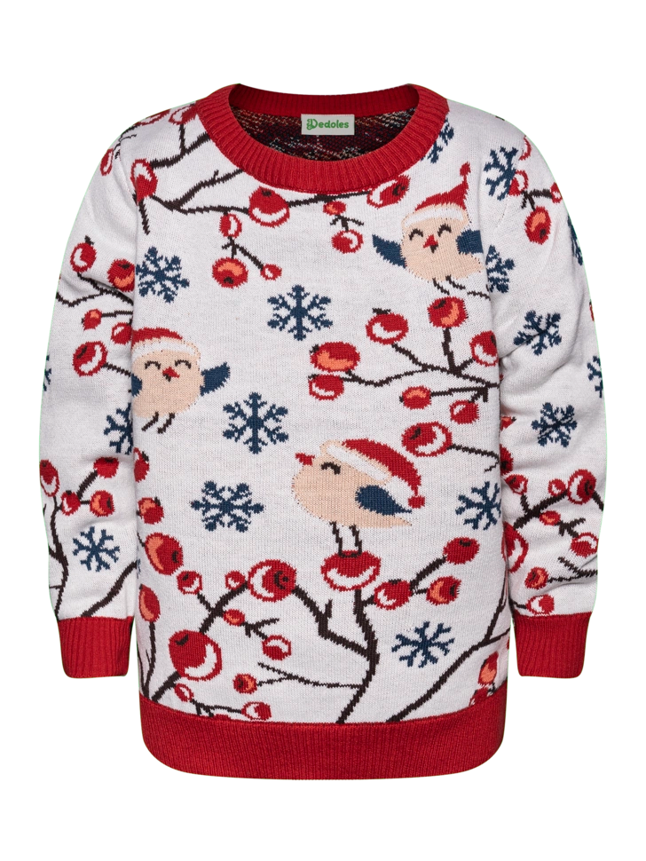 Dedoles Girl's White/Red Winter Sweater | Dedoles In Lebanon