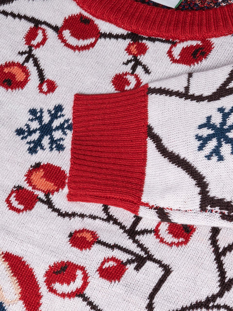 Dedoles Girl's White/Red Winter Sweater | Dedoles In Lebanon