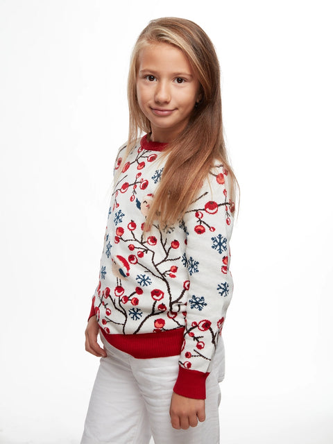 Dedoles Girl's White/Red Winter Sweater | Dedoles In Lebanon
