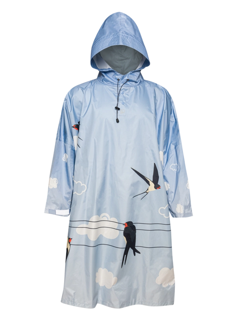Dedoles Women's Light Blue Printed Hooded Raincoat | Dedoles In Lebanon