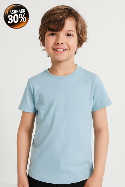 Sinsay Boy's Baby Blue Short Sleeve Plain Sports T-Shirt | Sinsay In Lebanon