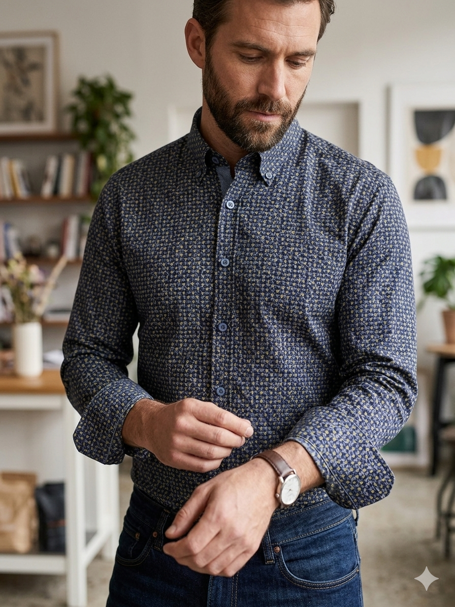 Lerros Men's Multicolor Printed Long Sleeve Shirt | Lerros In Lebanon