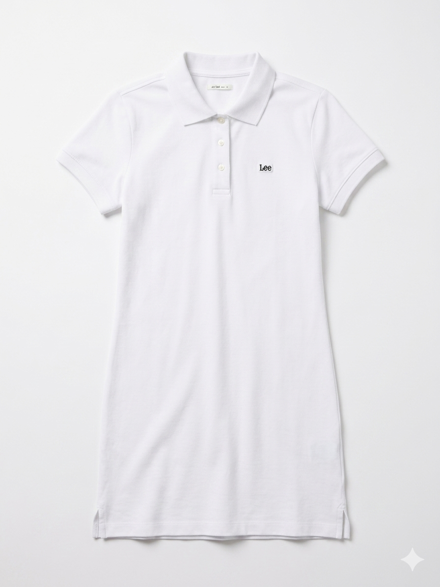 Lee Women's White Polo Neck Short Sleeve Dress | Lee In Lebanon