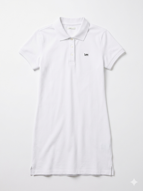 Lee Women's White Polo Neck Short Sleeve Dress | Lee In Lebanon