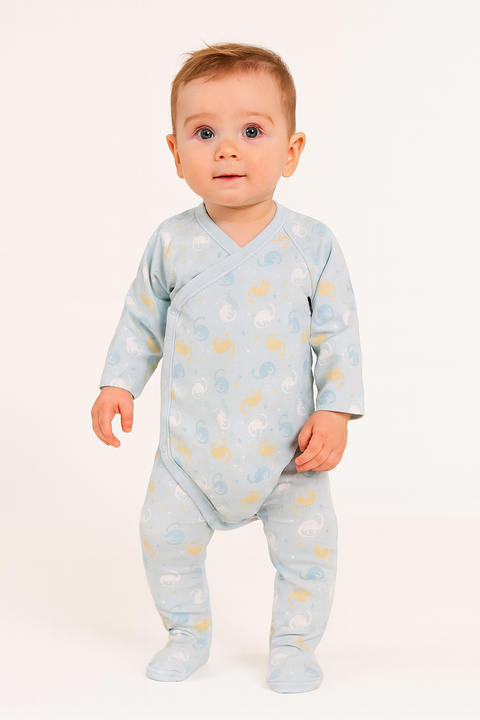 Boboli Baby Boy's Baby Blue Long-Sleeve Overall Set of 2 | Boboli in Lebanon
