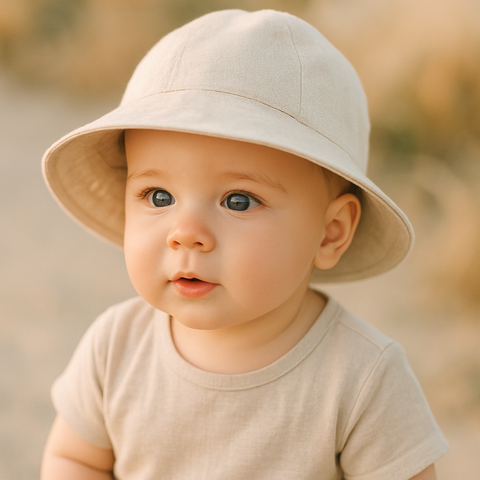 Reserved Baby Boy's Light Beige Linen Blend Hat | Reserved In Lebanon