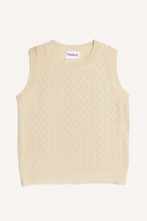POMPdeLUX Girl's Beige Sleeveless Blouse| POMPdeLUX in Lebanon