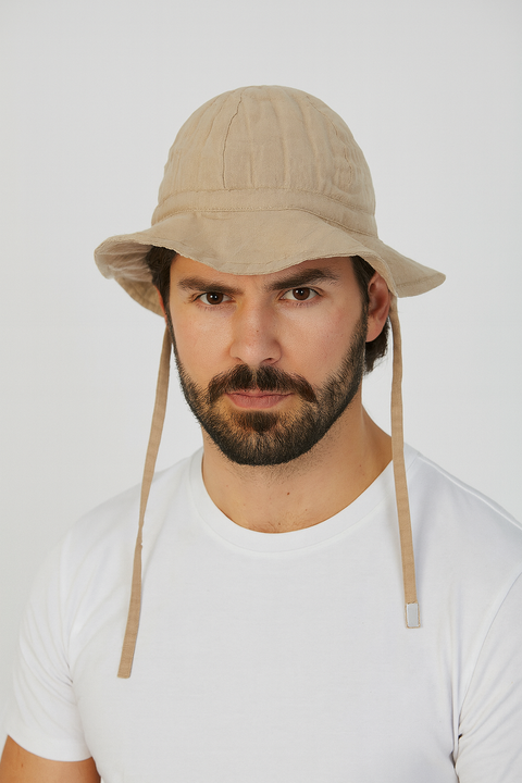 Clay Muslin Mens Beige Hat ABW941 shr