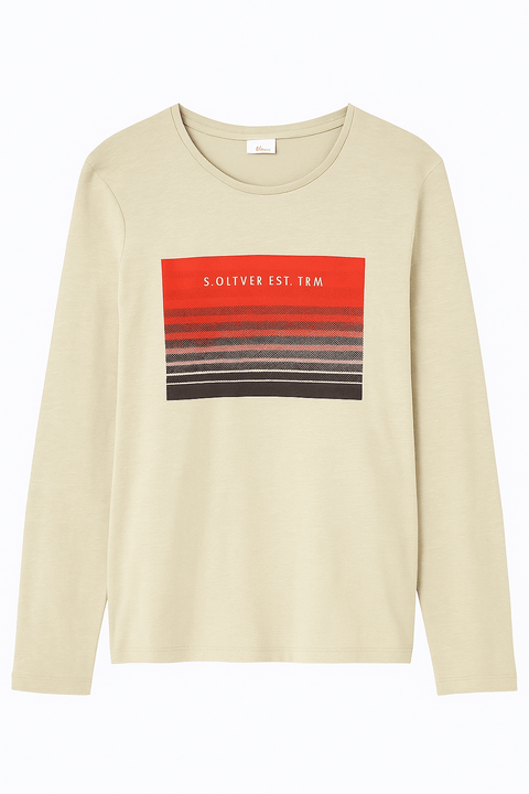 S.Oliver Boy's Beige Long-Sleeve Blouse |S.Oliver in Lebanon