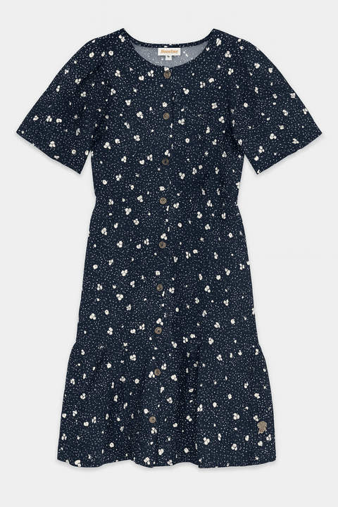 POMPdeLUX Girl's Navy Blue Printed Kimmie Maxi  Dress |POMPdeLUX in Lebanon