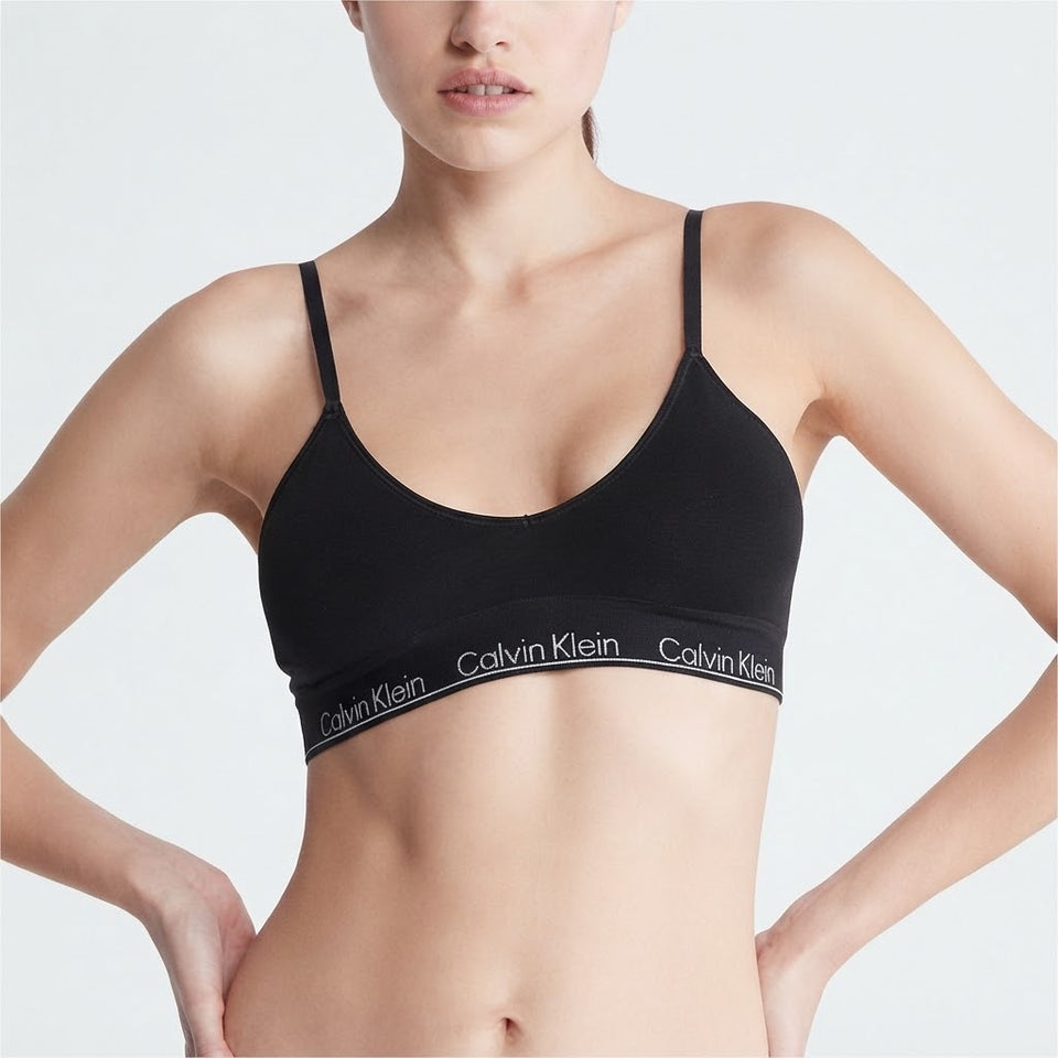 Calvin Klein Women's Black Naturals Seamless Logo Band Bra
