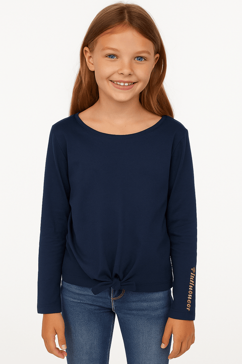 S.Oliver Girl's Navy Long-Sleeve Cotton Blouse |S.Oliver In Lebanon