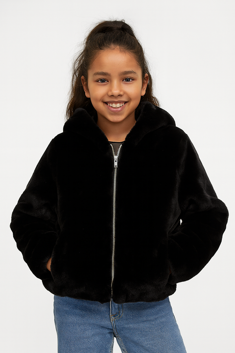 Terranova Girl's Black Fur Jacket |Terranova  in Lebanon