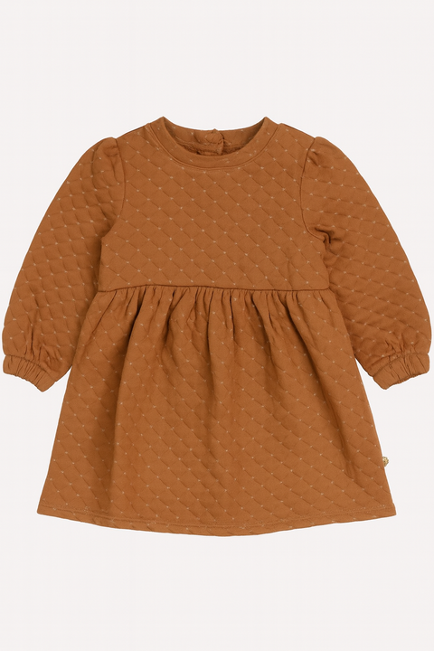POMPdeLUX Girl's Brown Quilted Dress |POMPdeLUX in Lebanon