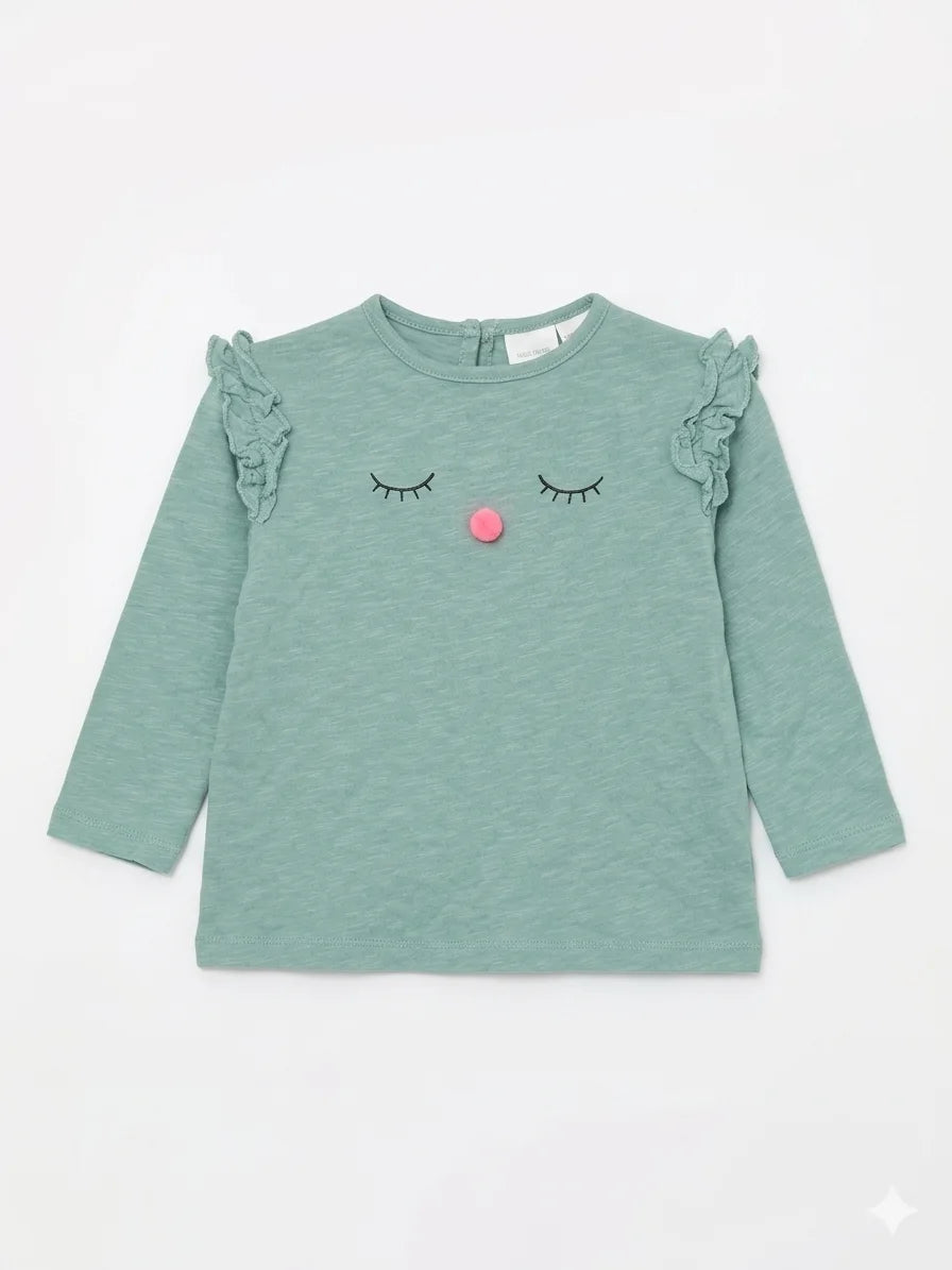 Zara Baby Girl's Light Green Printed Blouse | Zara In Lebanon
