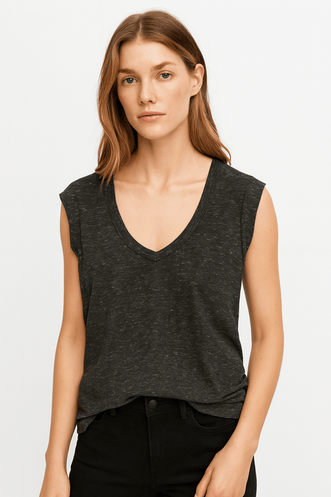 Mango Women's Washed Grey Sleeveless Blouse| Mango in Lebanon