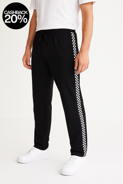 Forever 21 Men's Black Elastic Waistband High Rise Pant | Forever 21 In Lebanon