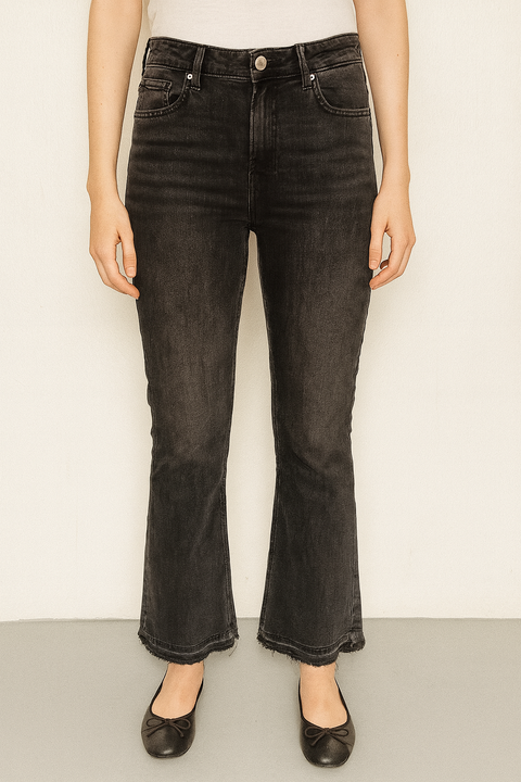 Forever 21 Women's Washed Black High-Rise Bootcut Jeans |Forever 21 In Lebanon