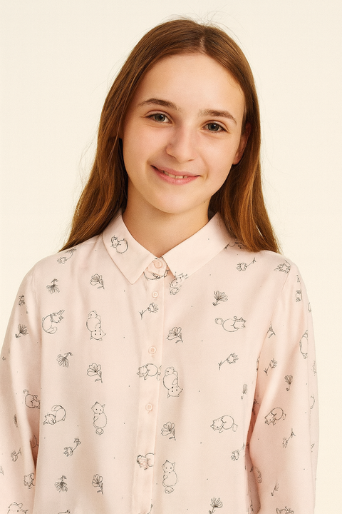 Reserved Girl's Pink Shirt With Print | Reserved In Lebanon