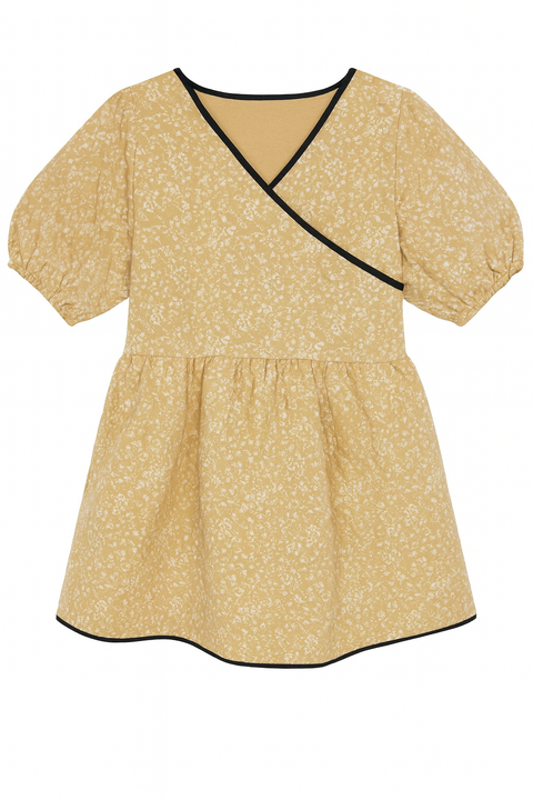 POMPdeLUX Girl's Yellow Long-Sleeve Dress |POMPdeLUX in Lebanon