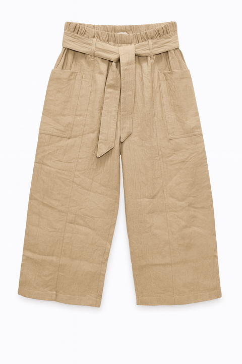 POMPdeLUX Girl's Beige Culotte Trouser | POMPdeLUX in Lebanon