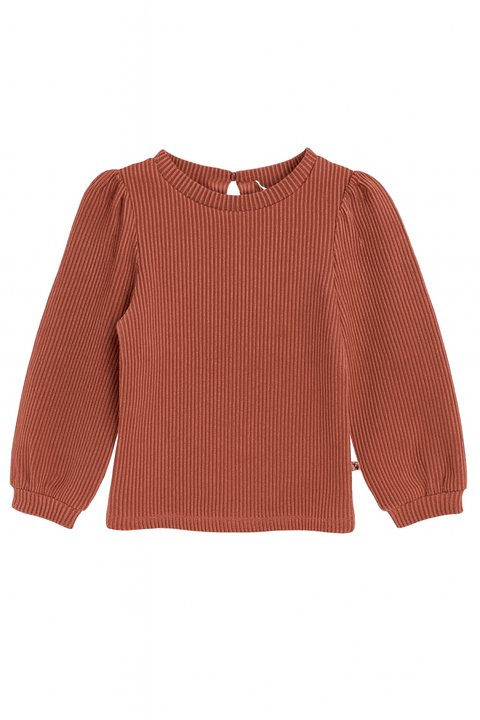 POMPdeLUX Girl's Stripped Dusty Rose Long-Sleeve Blouse | POMPdeLUX In Lebanon