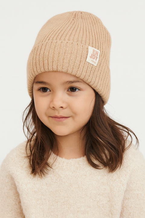 Reserved Girl's Tan Ribbed Beanie | Reserved In Lebanon