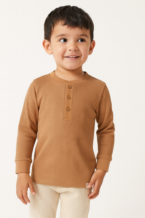 POMPdeLUX Boy's Dusty Rose Long Sleeve Blouse | POMPdeLUX in Lebanon