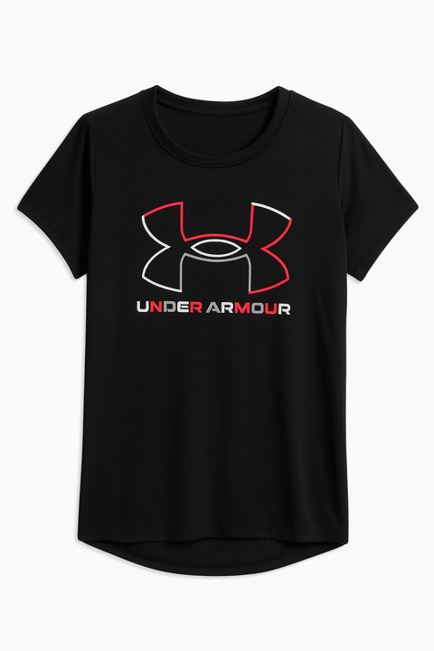 Under Armour Girl's Black T-Shirt ABFK1935