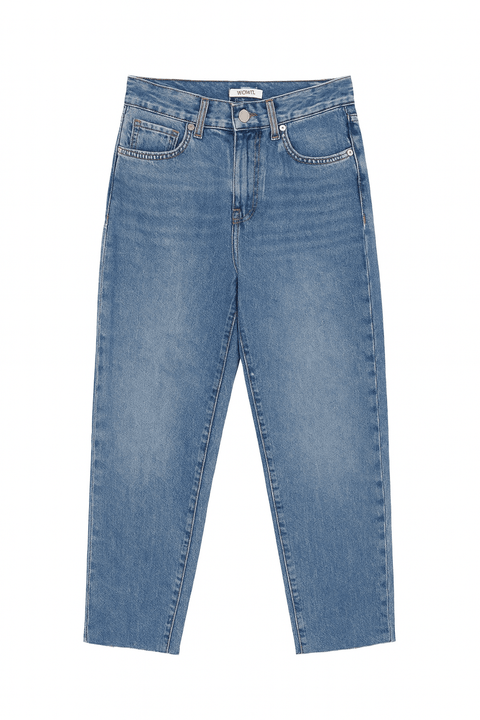 Forever 21 Women's Blue Mom High Rise Tapered Leg Jeans |Forever 21 In Lebanon