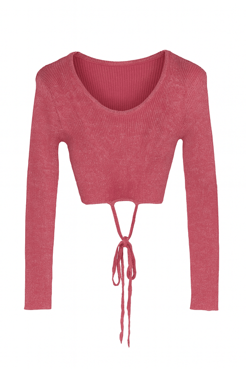 LeGer Women's Pink Long-Sleeve Crop Top | LeGer in Lebanon
