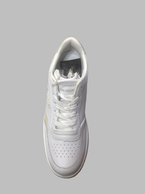 Trussardi Women's White & Beige Craft Sneakers | Trussardi in Lebanon