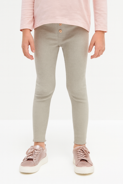 Reserved Girl's Olive Cotton Leggings | Reserved  In Lebanon