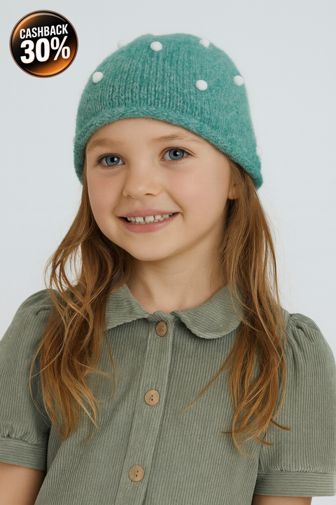 Reserved Girl's Dark Green Cap With Appliqué |Reserved In Lebanon