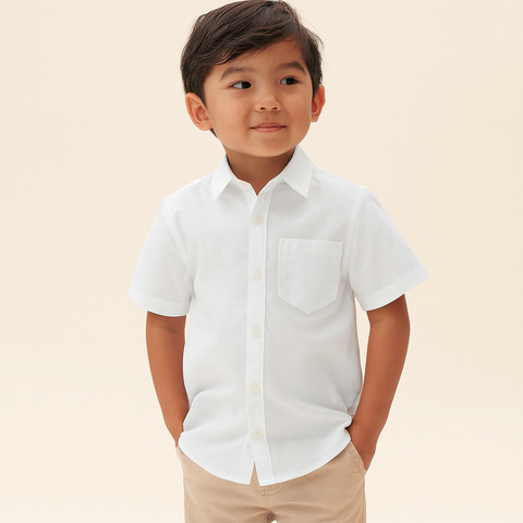 Sinsay Boy's White One Pocket Short Sleeve Shirt |Sinsay In Lebanon