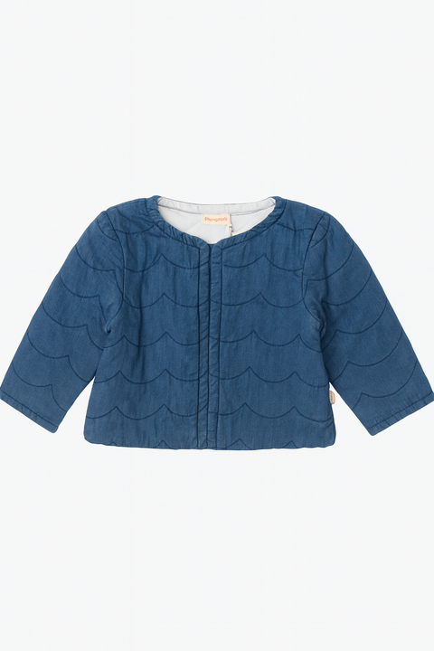 POMPdeLUX Baby Girl's Blue Long Sleeve Denim Sweater |POMPdeLUX in Lebanon
