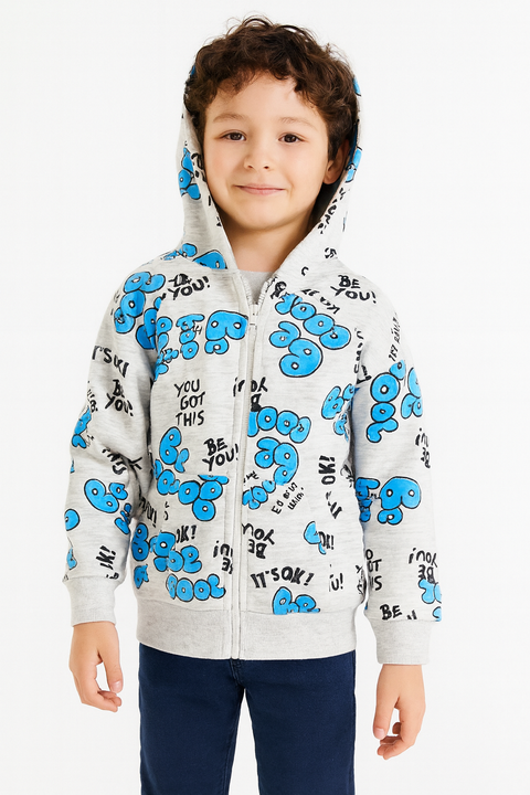 Sinsay Boy's Light Grey Printed Jacket | Sinsay In Lebanon