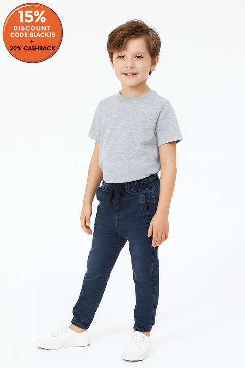 Reserved Boy's Dark Blue Denim Jogger | Reserved In Lebanon