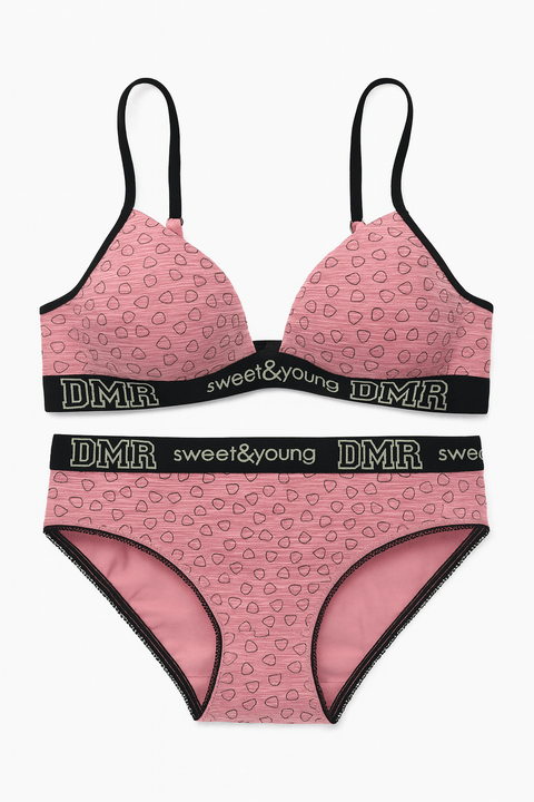 Demar Women's Pink Strapped Lingerie Set | Demar In Lebanon