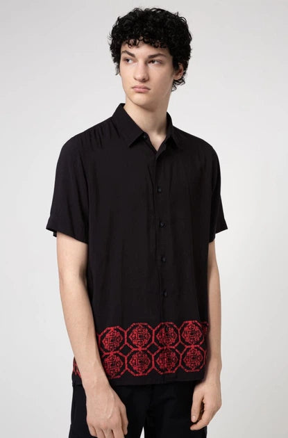 Hugo Boss Men's Black Printed Shirt | Hugo Boss In Lebanon