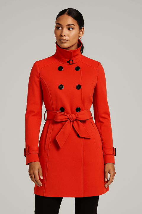Only Women's Coral Double-Breasted Trench Coat | Only In Lebanon