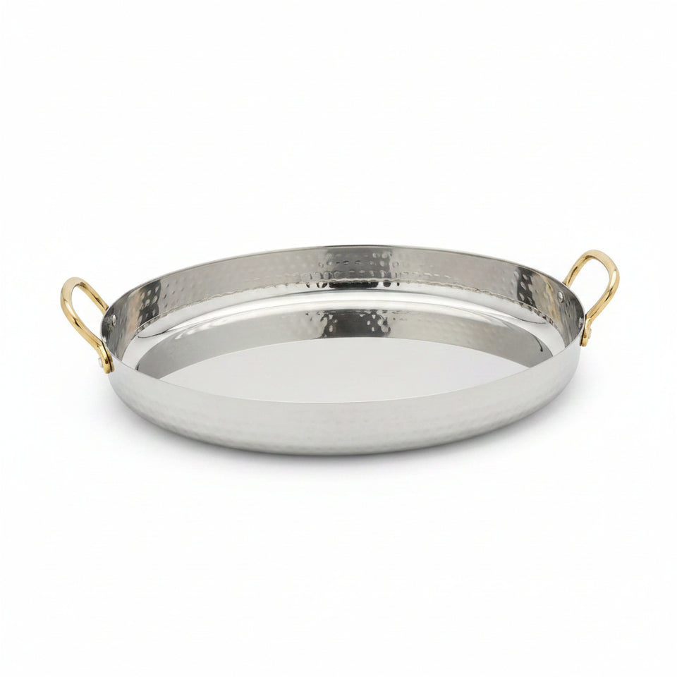 Lucky Tiger Stainless Steel Round Serving Tray (1904)
