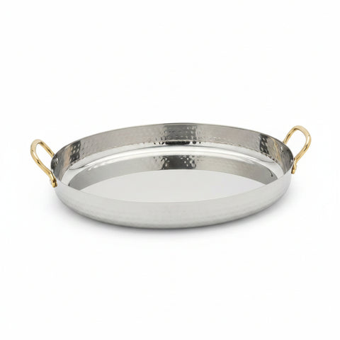 Lucky Tiger Stainless Steel Round Serving Tray (1904)