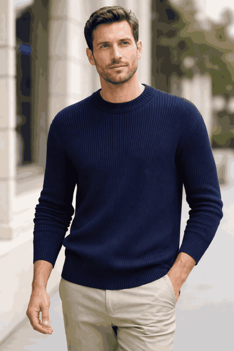 Celio Men's Navy Ripped Sweater | Celio In Lebanon