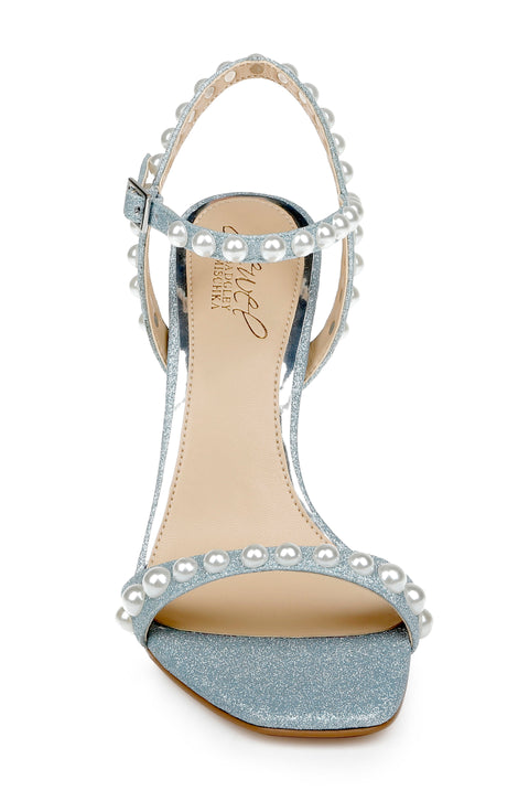 Jewel Badgley Mischka Women's Light Blue Pearl Dallyce Stiletto High Heels | Jewel Badgley Mischka in Lebanon