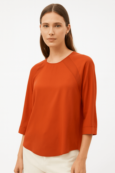 Mango Women's Red Long-Sleeve Blouse| Mango in Lebanon