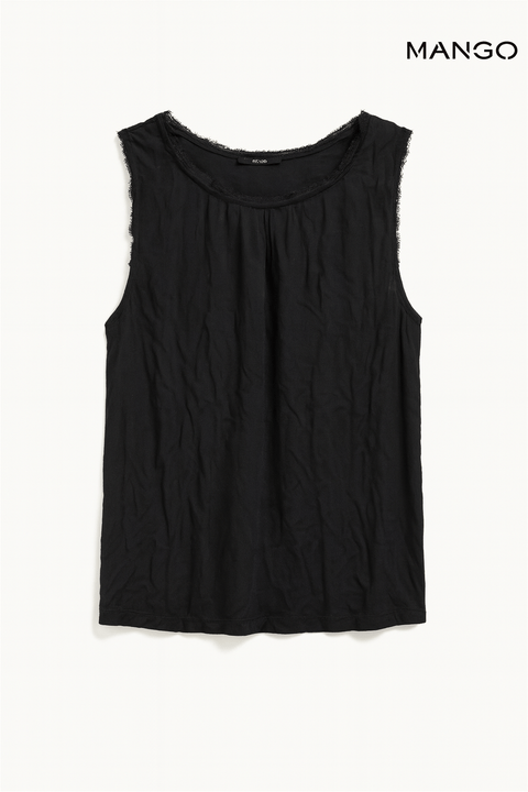 Mango Women's Black Sleeveless Blouse| Mango in Lebanon