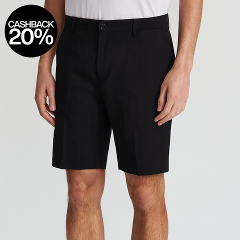 Reserved Men's Black Straight Wide Leg Shorts | Reserved In Lebanon