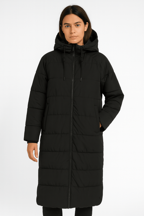 Q/S By S.Oliver Women's Black Quilted Coat With A Hood | S.Oliver In Lebanon