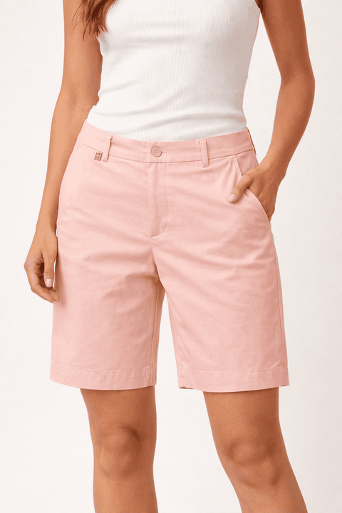Lauren Ralph Lauren Women's Pink Opal Mid-Rise Slim Shorts | Lauren Ralph Lauren in Lebanon